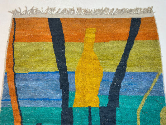 Tapis berbère marocain fabriqué à la main, tapis unique personnalisé, tapis de décoration intérieure personnalisé.