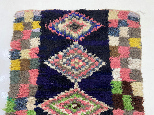 3x7 Unique Moroccan Vintage Runner Rug, Vibrant and Stylish.