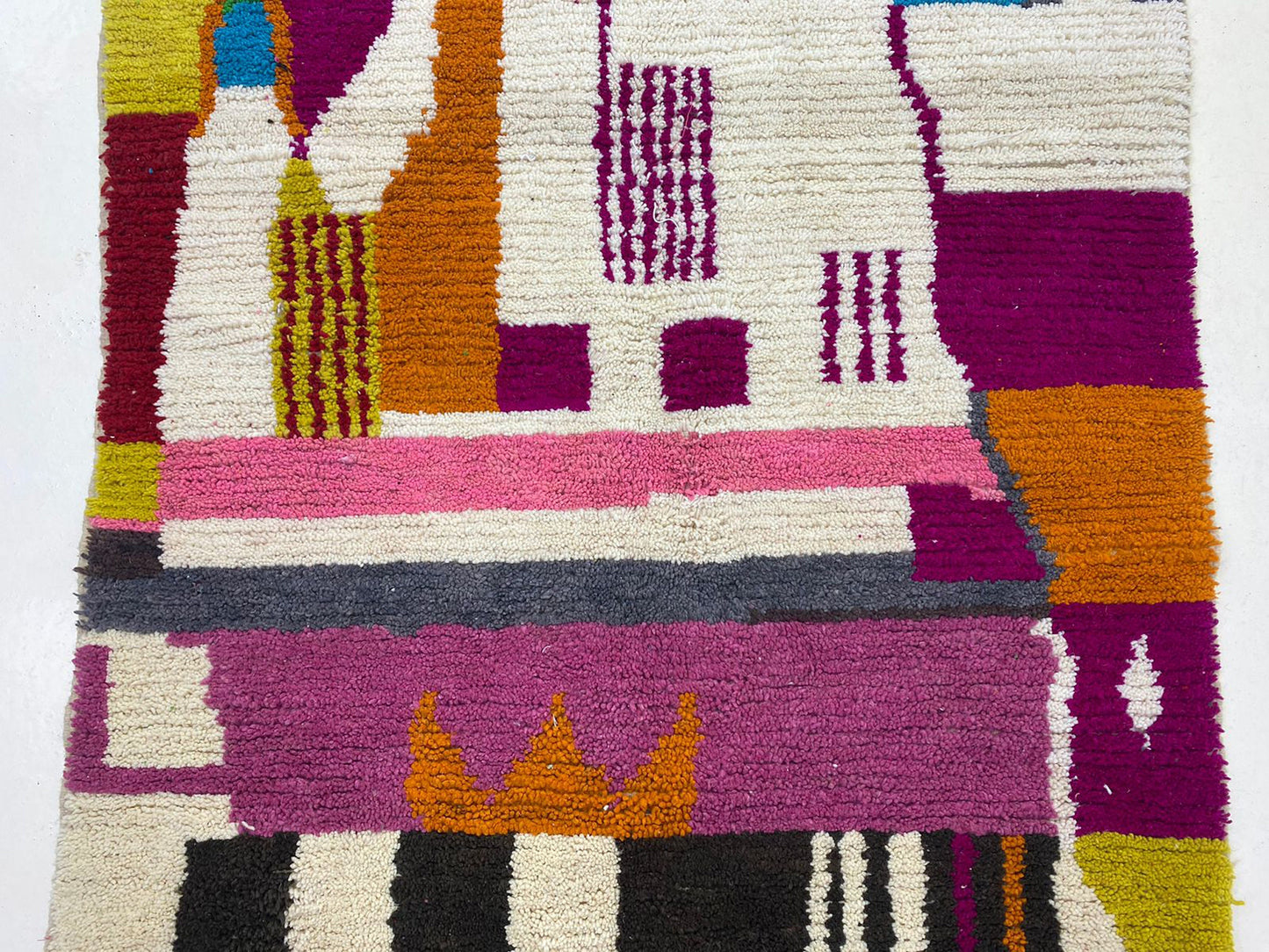 Custom Colorful Handmade Berber Rug, Moroccan Area Rug for Living Room.