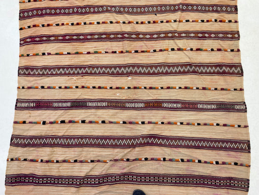 5x9 Unique Vintage Flatweave Moroccan Area Rugs, Traditional Berber Design Rug.