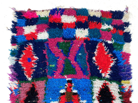 Tapis marocain coloré 3x12, tapis bohème étroit vintage.