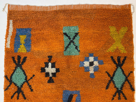 Handmade Moroccan Berber Rug, Custom Colorful Unique Area Rug.