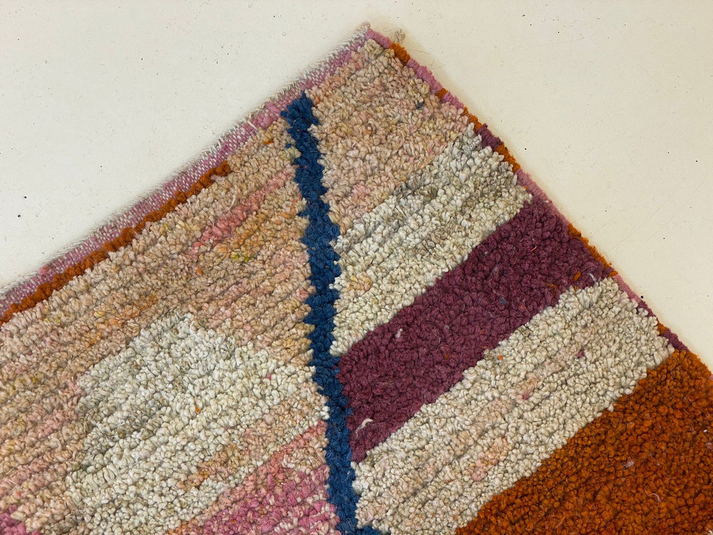 Vibrant Custom Handwoven Moroccan Runner, Colorful Berber Wool Hallway Runner.