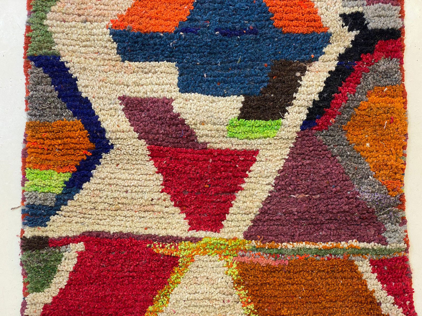 Vibrant Custom Handwoven Moroccan Runner, Colorful Berber Wool Hallway Runner.