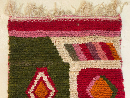 Tapis de couloir marocain coloré fait à la main sur mesure, tapis de couloir en laine de Bohème.