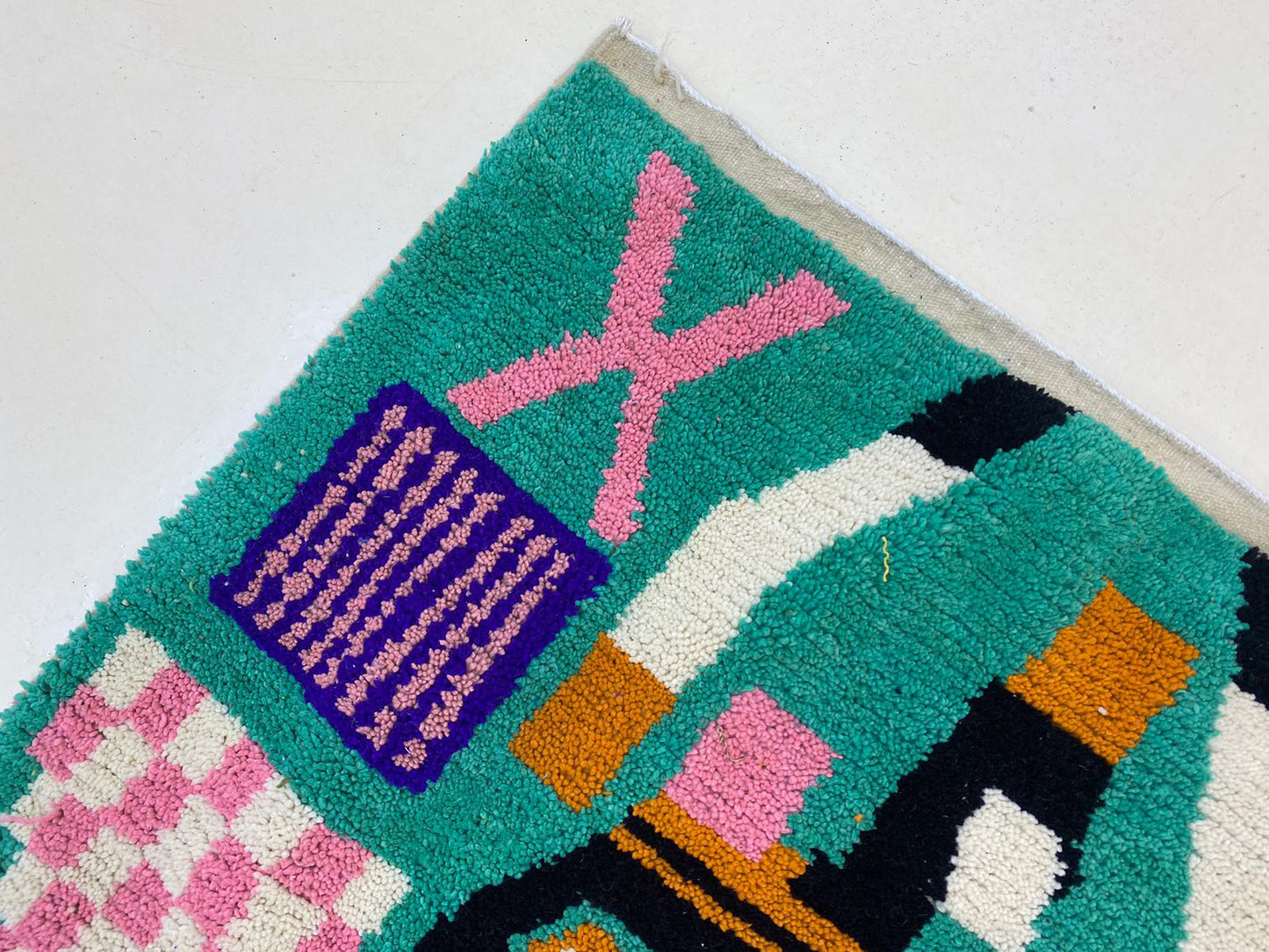 Vibrant Custom Berber Wool Rug, Colorful Handwoven Moroccan Area Rug.