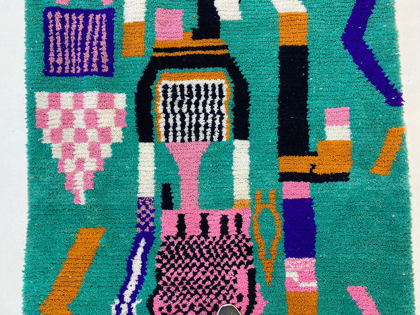Vibrant Custom Berber Wool Rug, Colorful Handwoven Moroccan Area Rug.