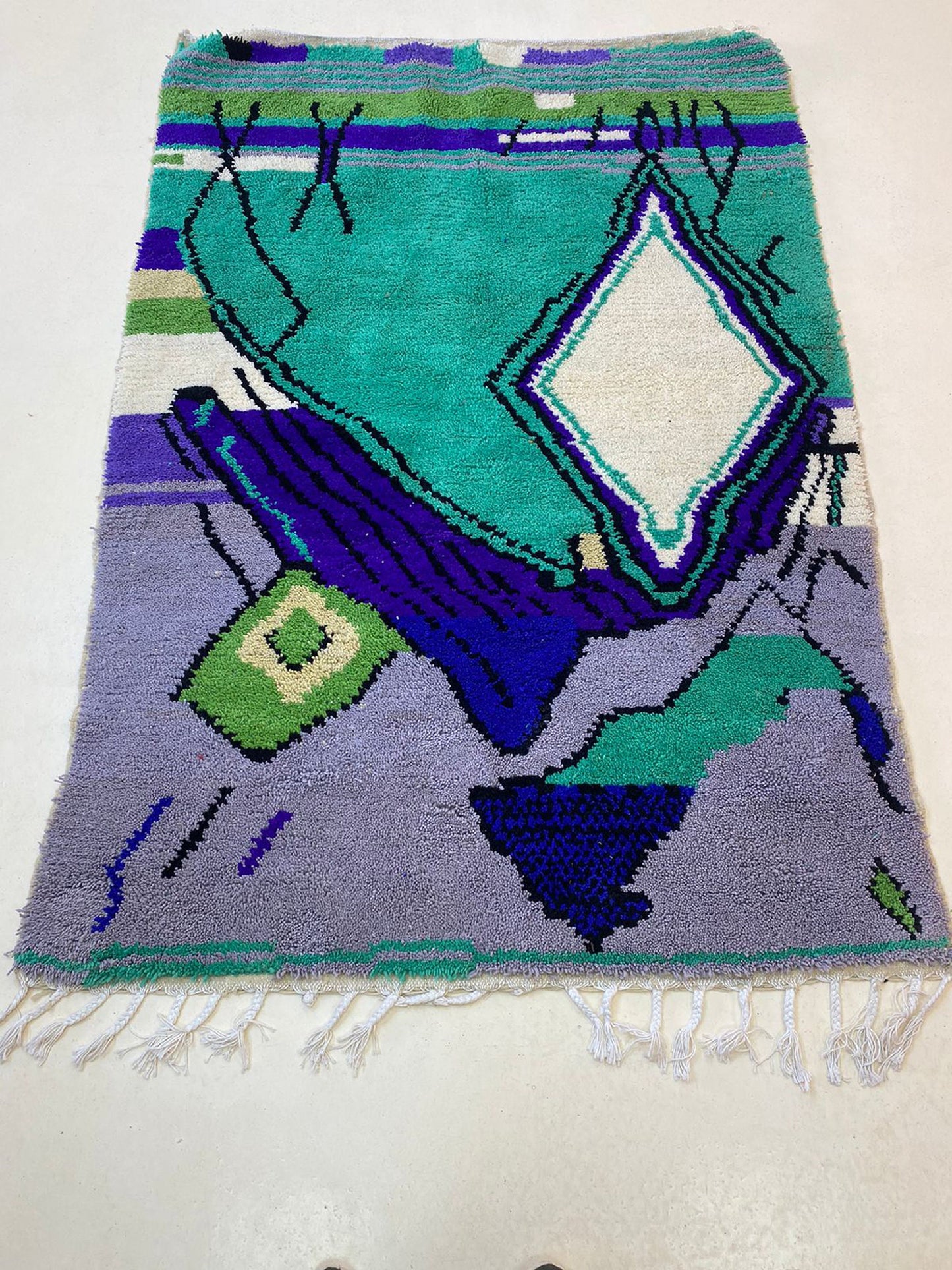 Handmade Berber Wool Rug, Moroccan Custom Rug for Living Room.