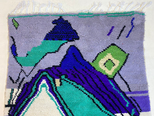 Handmade Berber Wool Rug, Moroccan Custom Rug for Living Room.