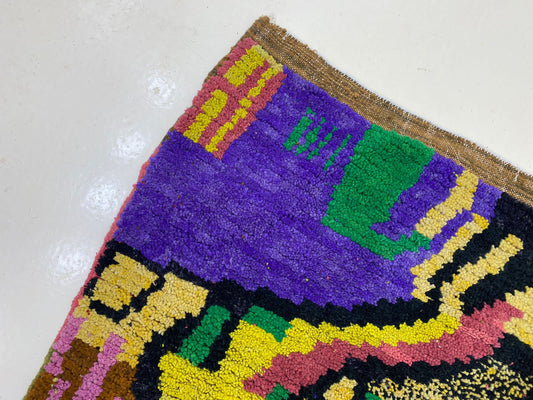 Colorful Moroccan Wool Berber Rug, Custom Hand Knotted Rug.