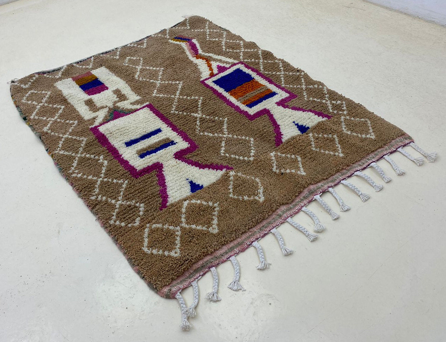 Colorful Moroccan Wool Rug, Custom Home Decor Rug.