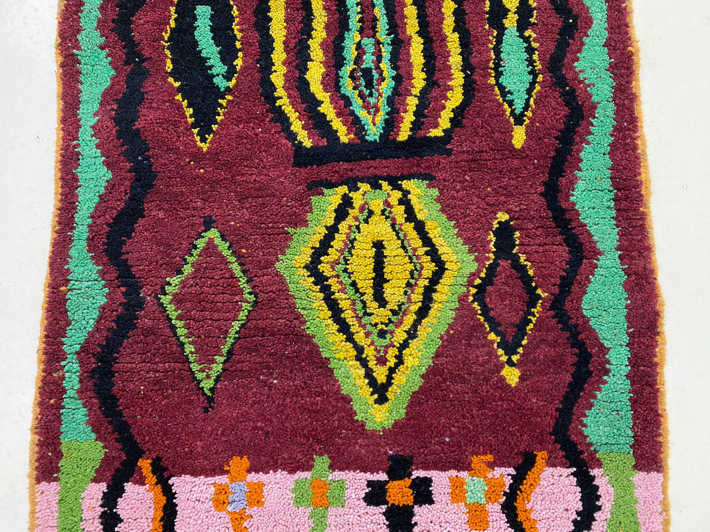 Unique Handmade Colorful Area Rug, Custom Moroccan Berber Carpet.