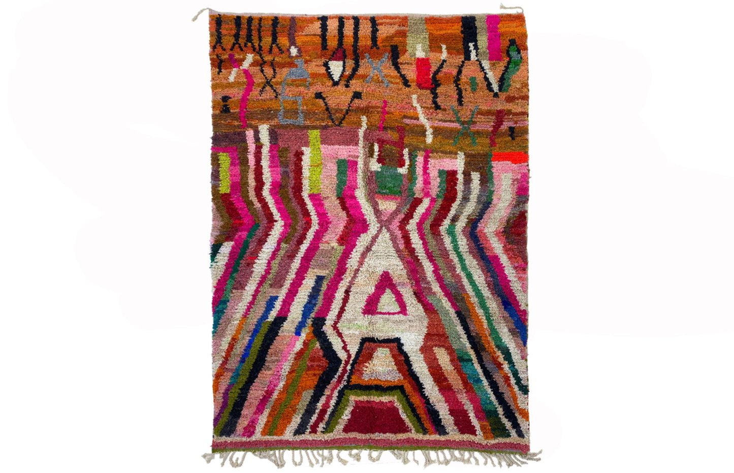 Unique Moroccan Berber Rug, Handwoven Area Rug with Vibrant Colors.