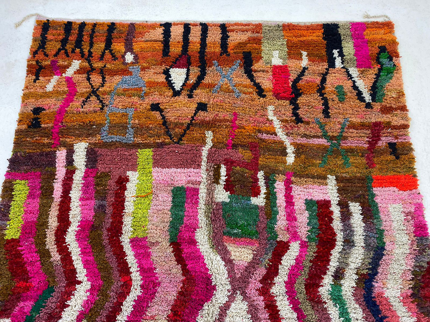 Unique Moroccan Berber Rug, Handwoven Area Rug with Vibrant Colors.