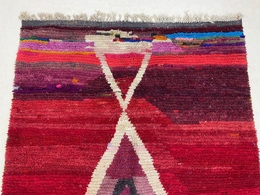 Handmade Moroccan Berber Rug, Colorful Boho Woven Area Rug.