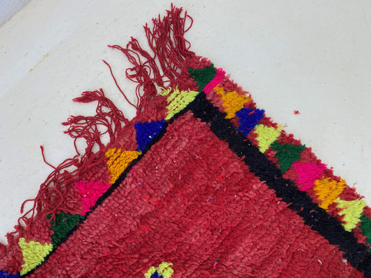 5x11 Vintage Moroccan Geometric Runner Rug.