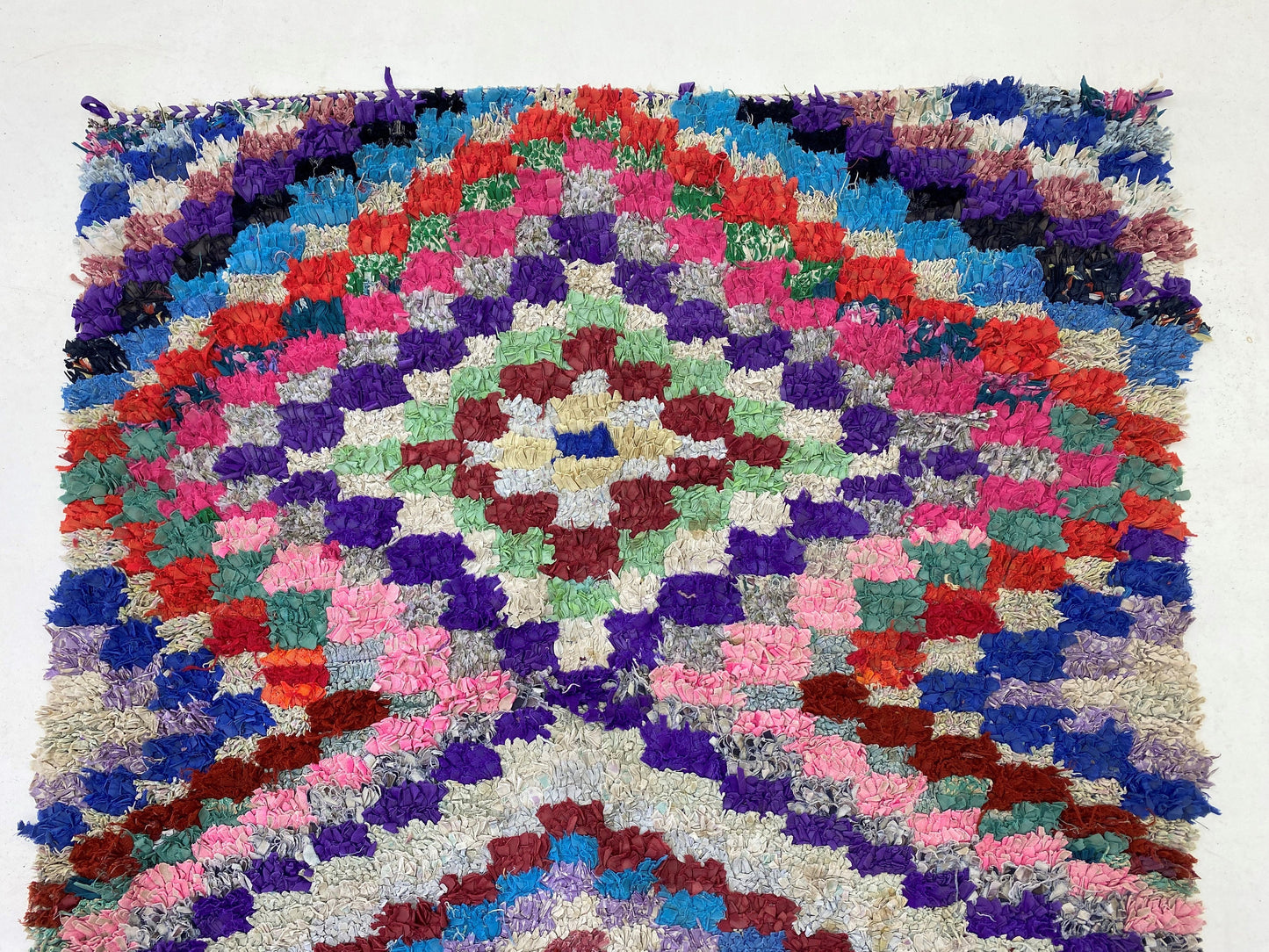 4x6 Colorful Moroccan Berber Vintage Rug, Boucherouite rug.