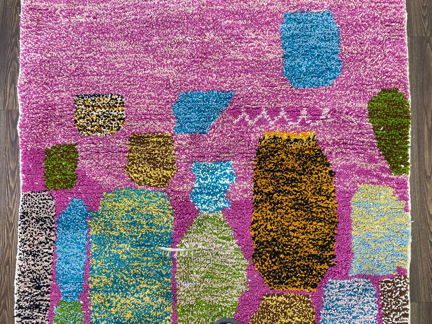 Hand-Knotted Berber Custom Rug, colorful Moroccan Area Rug.