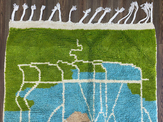 Moroccan Berber Hand Knotted Wool Rug, Custom Size Area Rug, Home Decor Rug.