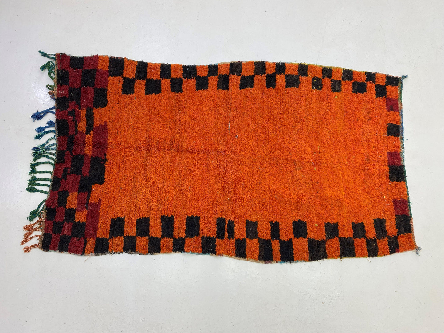 4x7 Moroccan Rug, Unique Vintage Wool Area Rug.