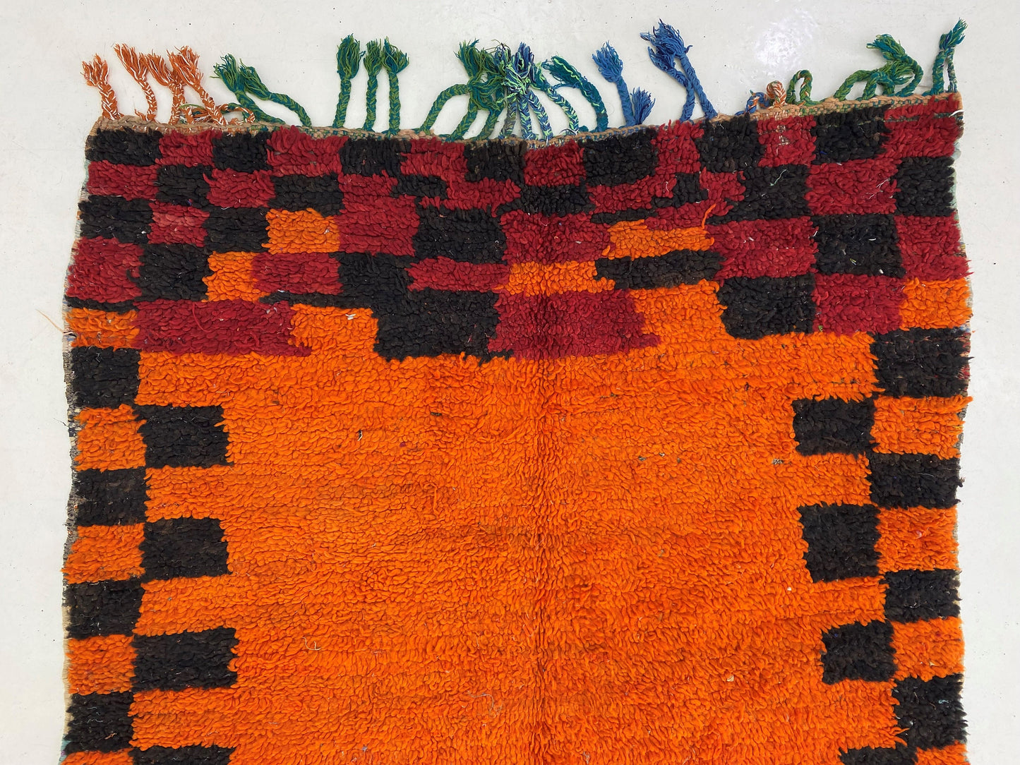 4x7 Moroccan Rug, Unique Vintage Wool Area Rug.