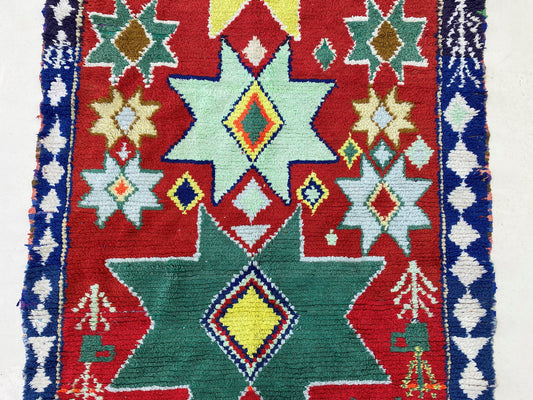 4x8 Unique Vintage Moroccan Area Rugs, Traditional Berber Design Rug.