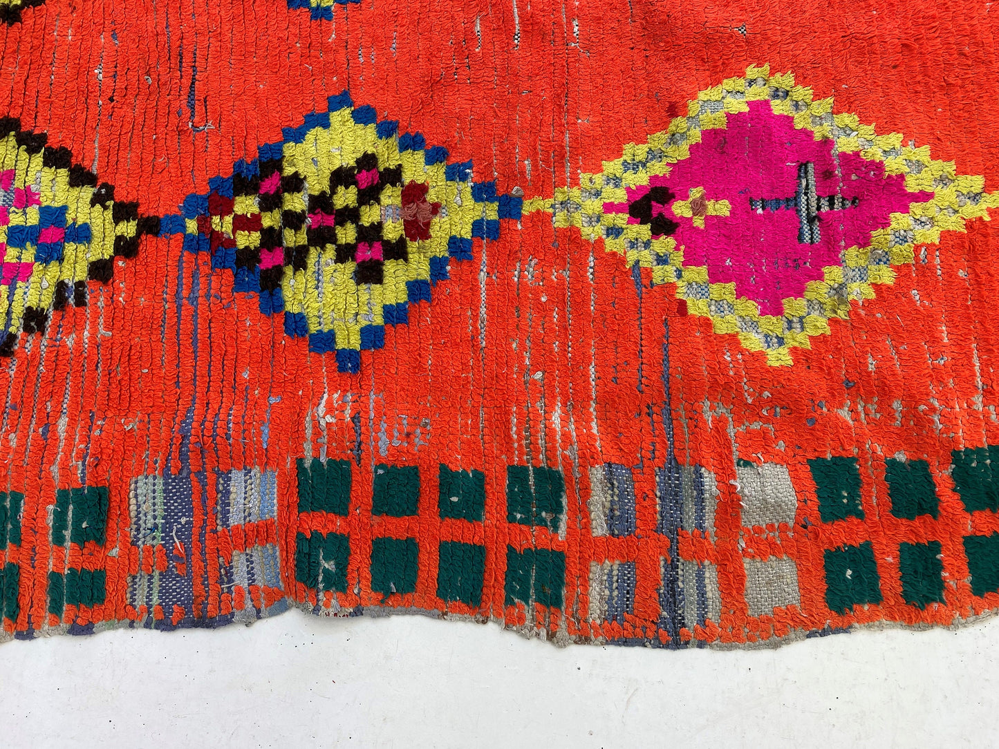 4x6 Moroccan Rug, Dimond Vintage Area Rug, Colorful Berber Home decor.