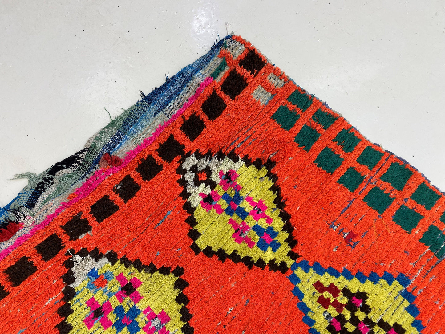 4x6 Moroccan Rug, Dimond Vintage Area Rug, Colorful Berber Home decor.