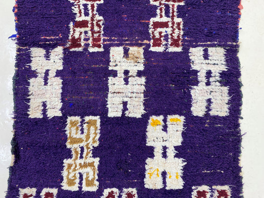 Vintage Moroccan Rug Runner, 3x9 Vibrant Berber Rug, Unique Geometric Runner.