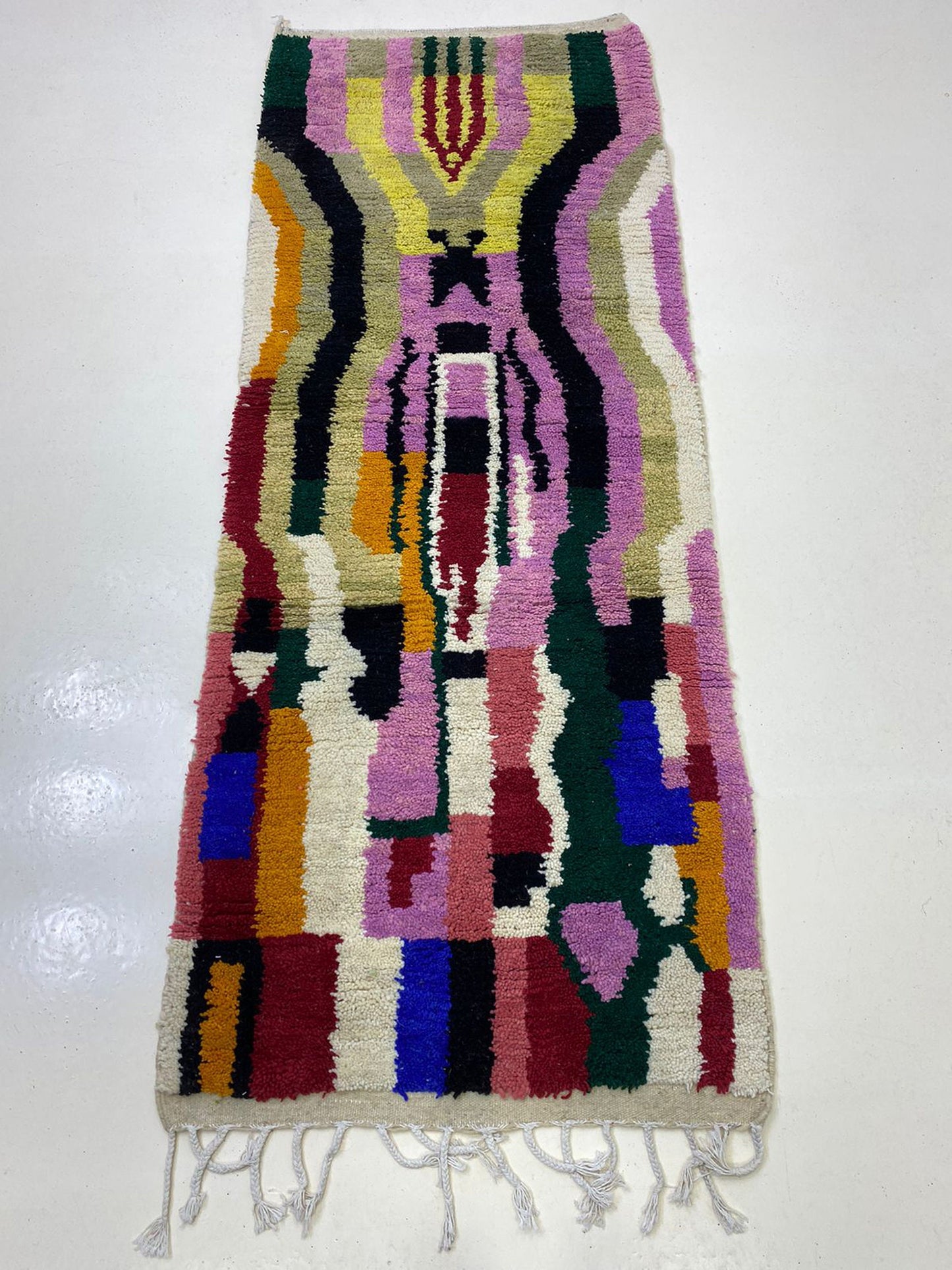 Moroccan Berber Rug Runner, Handmade Wool Custom Colorful Runner Rug.