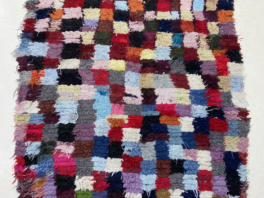 Tapis marocain 4x6, tapis à carreaux vintage, décoration d'intérieur berbère.