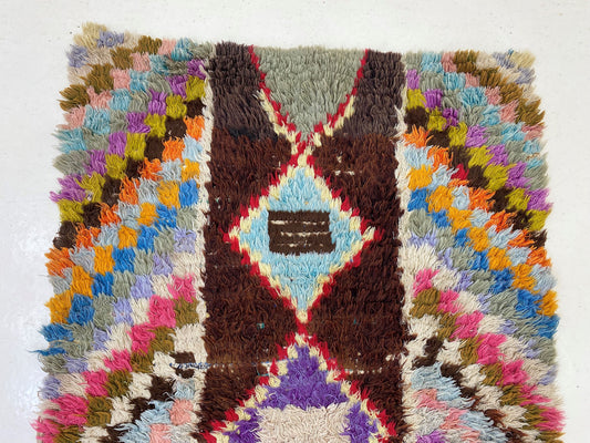 Tapis de couloir marocain vintage coloré 3x10,5.