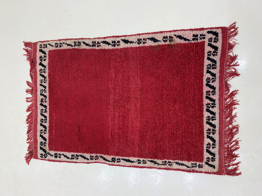 Tapis marocain 3x4, petit tapis vintage, tapis en laine berbère.
