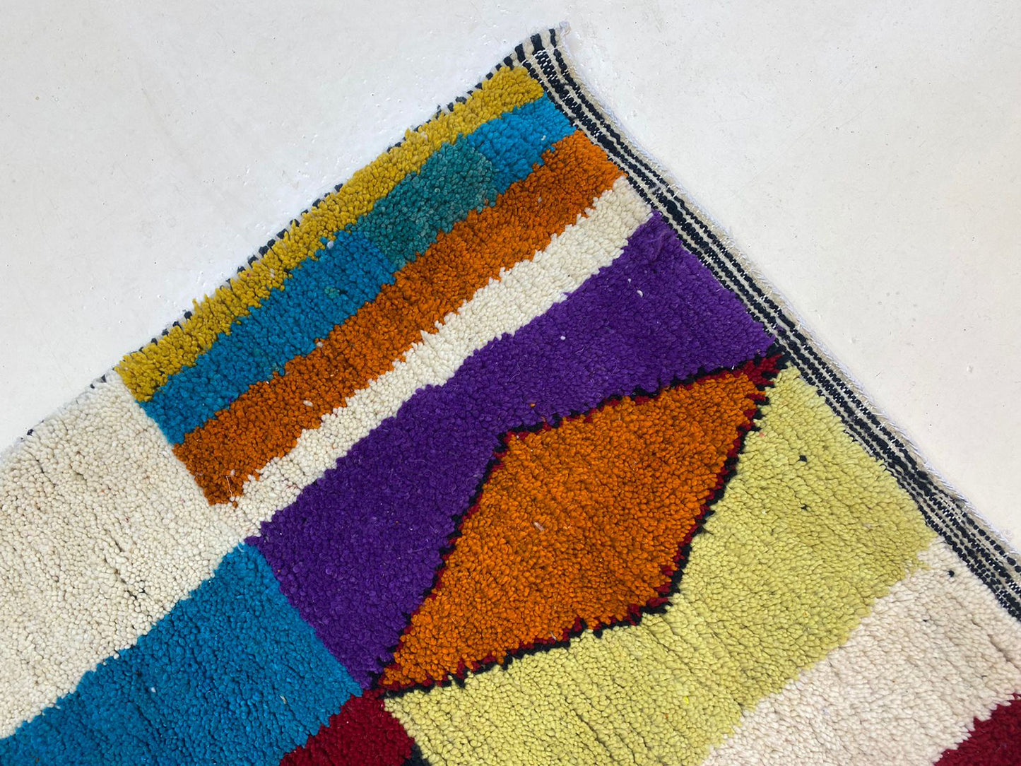 Unique Handmade Moroccan Rug, Custom Colorful Berber Design Rug.