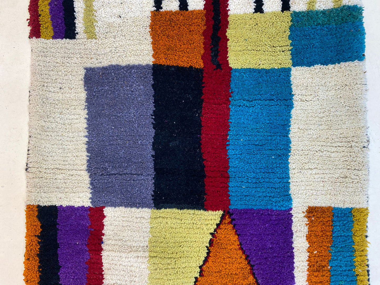 Unique Handmade Moroccan Rug, Custom Colorful Berber Design Rug.