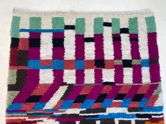 Custom Colorful Area Rug, Hand-Knotted Moroccan Berber Rug.
