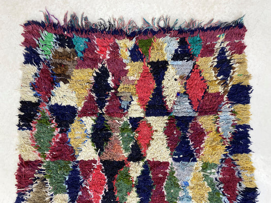 Tapis berbère marocain 3x12, tapis vintage étroit, décoration d'intérieur colorée bohème.