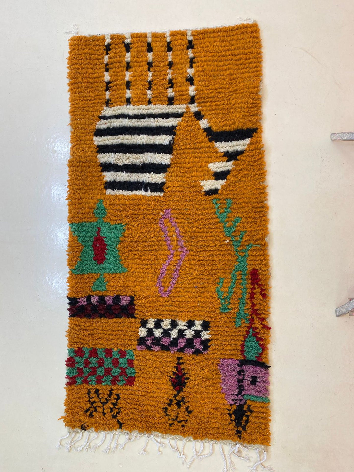 Unique Handmade Abstract Area Rug, Custom Moroccan Berber Rug.