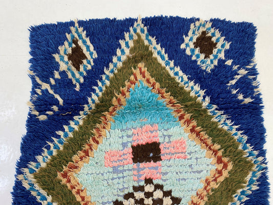 3x8 Berber Moroccan Rug Runner, Vintage Diamond Runner.