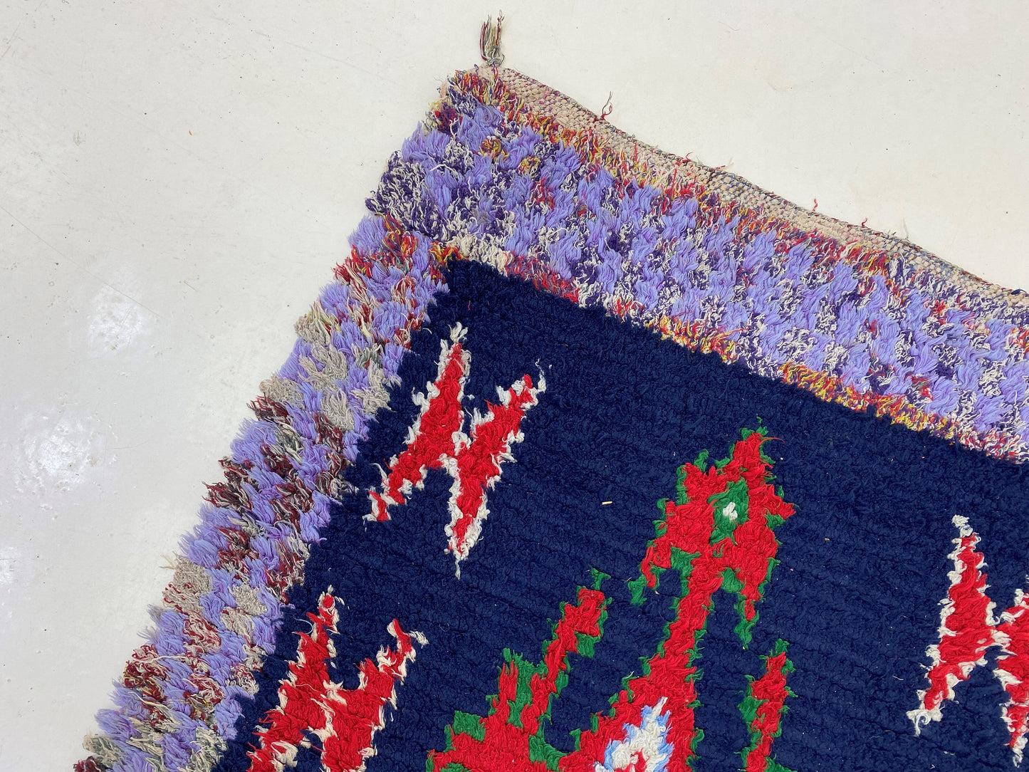 2x6.5 Feet Moroccan Runner, Vintage Colorful Runner Rug, Boho diamond Rug.