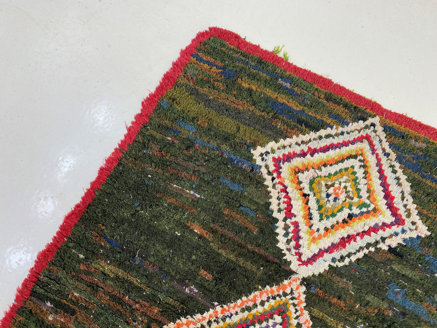 3x8 Diamond Moroccan Runner Rug, Vintage Home Decor Rug Runner.