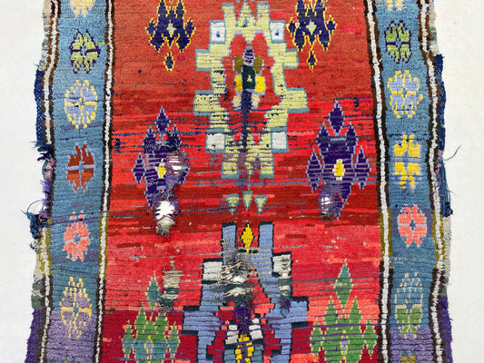 4x8 Vintage Moroccan Rug, Authentic Boho Rug, Berber Area Rug.