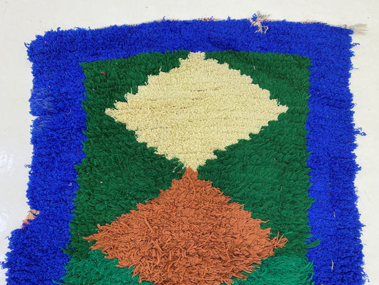 3x9 Vintage Berber Runner Rug, Bohemian Moroccan Runner.