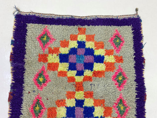 Small 3x6 Moroccan Rug, Vintage Home Decor Rug.