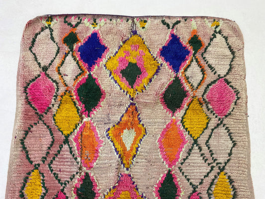 Tapis multicolore Diamond 5x9, tapis de décoration berbère marocain.