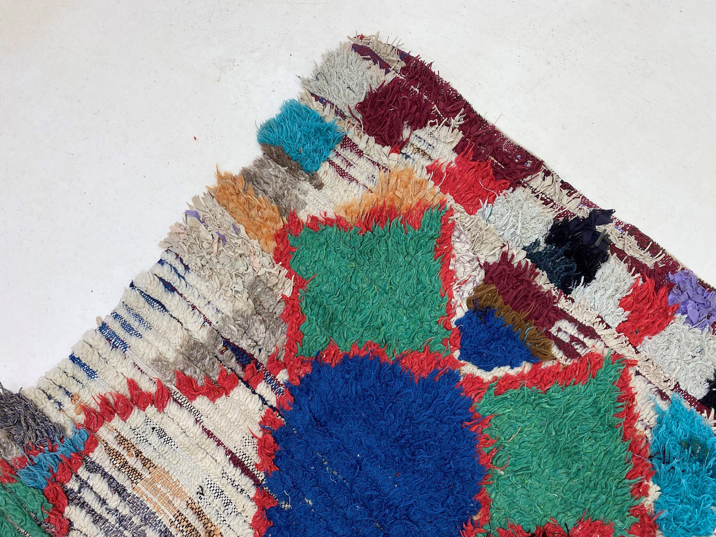 Diamond Moroccan Rug, Vintage Wool Boho 5x7 Rug.