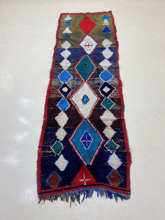 3x8 Berber Moroccan Runner Rug, Vintage Boho Home Decor.