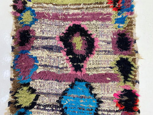 Tapis de couloir marocain 3x6, tapis de décoration berbère bohème vintage.