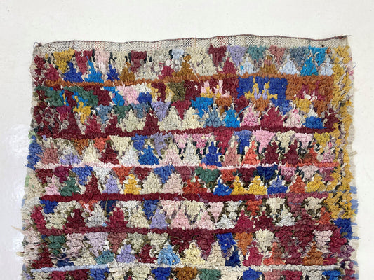 Geometric Vintage Boho Moroccan 3x8 Runner Rug, colorful Home Decor.