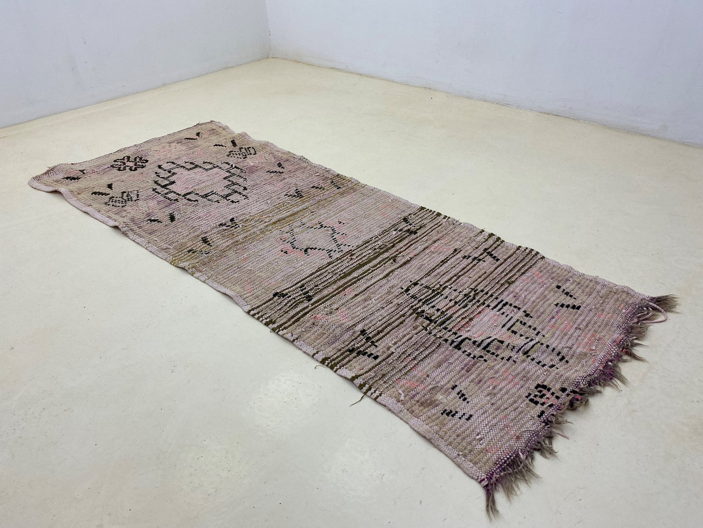 Narrow Moroccan Berber 3x8 Rug Runner, Hallway Vintage Runner Rug.